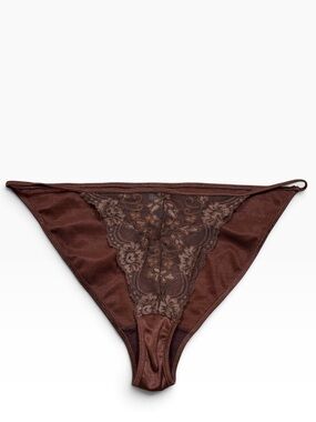 Vintage Donna Loren Brand Brown Lace and Satin Panties Size Large